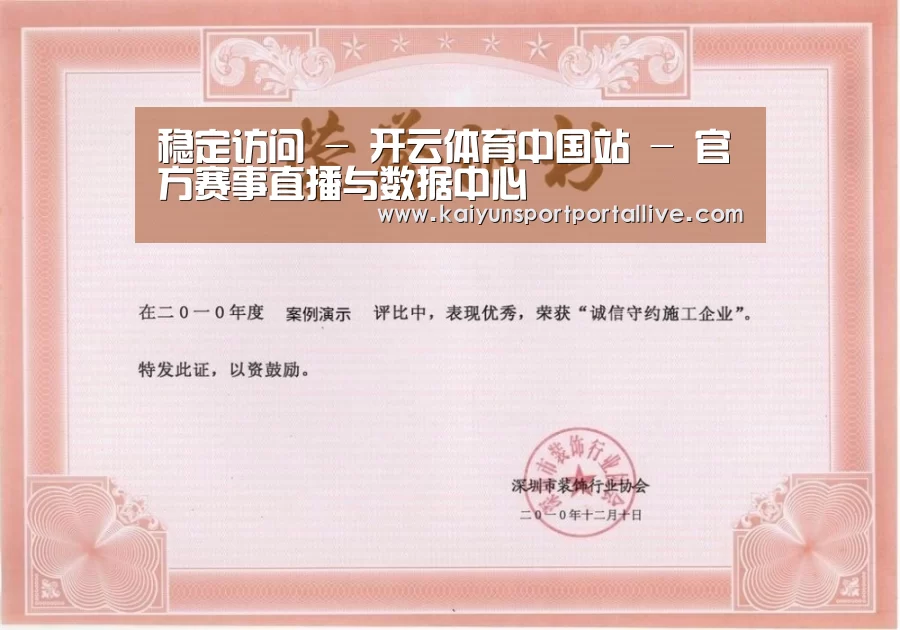 开云平台荣誉证书一